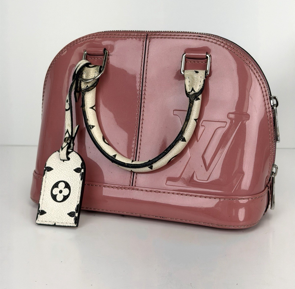 Louis Vuitton Alma BB Small Handbag in Vernis Miroir Pink Patent Leather 2017